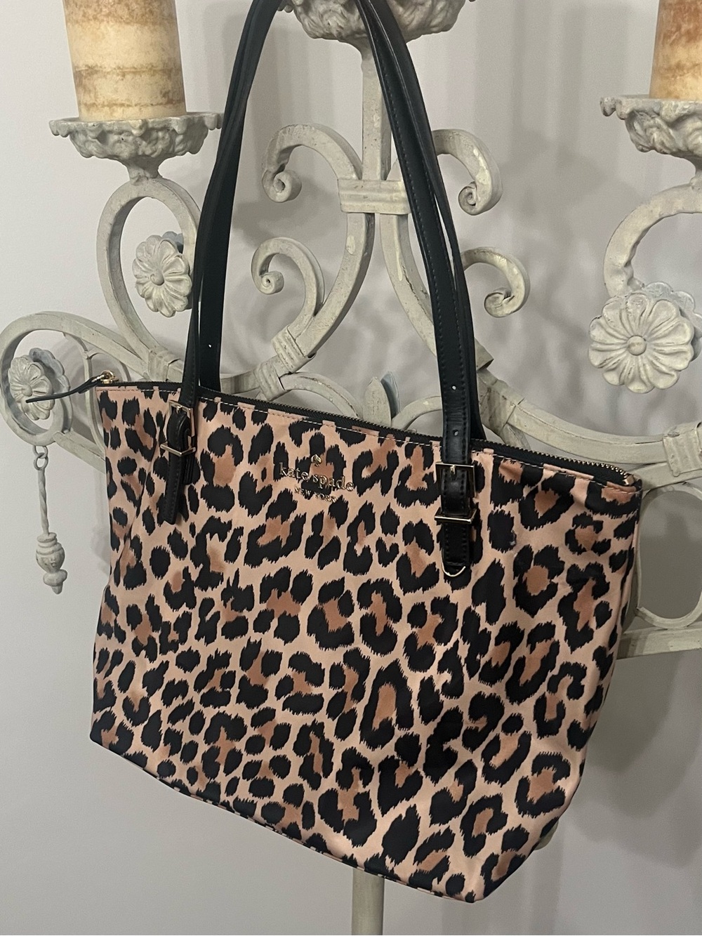 Kate Spade Watson Lane Leopard Maya Nylon Tote Bag